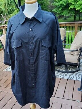 Men's Very Black Snap Front Shirt XXL